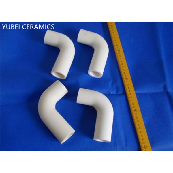 90° Al2O3 Alumina Ceramic Elbow , Wear Resistant Industrial Special Ceramics