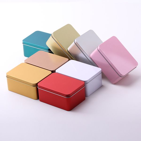 Recyclable Tinplate Metal Cake Tin Cans Bread Sandwiches Pizza Sushi Rectangle