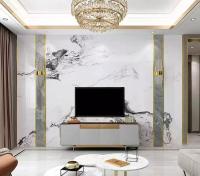 Painéis de mármore UV da folha decorativa interior impermeável do mármore do PVC 2mm - 5mm