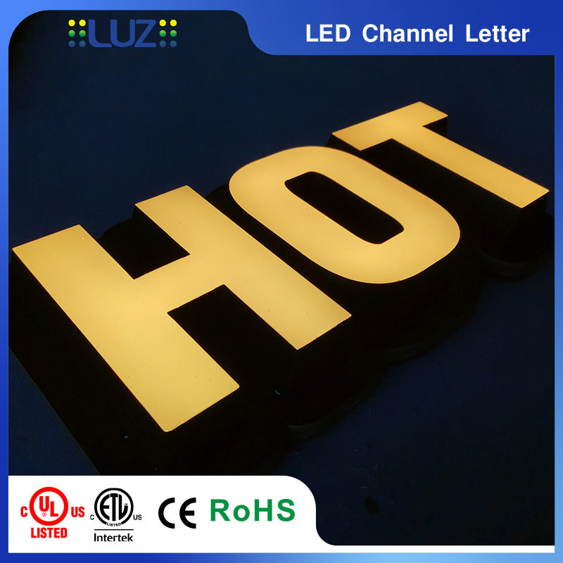 Illuminated 3D Acrylic LED Frontlit Letters for Restaurant & Retail Storefront