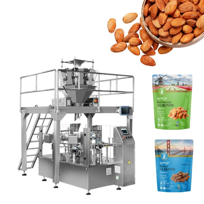 Automatic Horizontal Protein Powder Pouch Whey Albumen Powder Premade Stand Up Plastic Pouch Zipper Bag Packaging Machine
