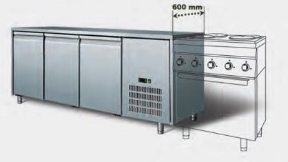 SS304 Equipamento de refrigeração industrial de arrefecimento por ar para frigorífico de mesa de trabalho de 3 portas
