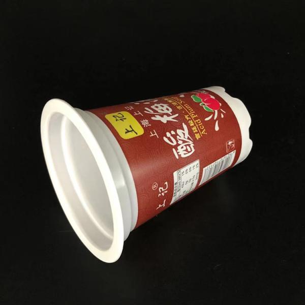 55mm Bottom Plastic Yogurt Cup 350g Sealing Film 12 Oz Ice Cream Cups With Lids
