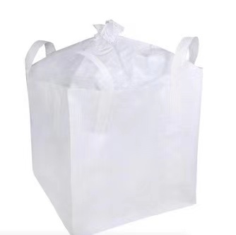 1000 kg de peso de carga Bolsa Jumbo con lazo de la esquina cruzada y la falda blanca superior