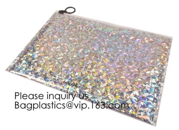 Printing Zipper Plastic Foil k Packaging Hologram Laser Holographic Aluminum Foil Folding Pouch Bags For Jewelry