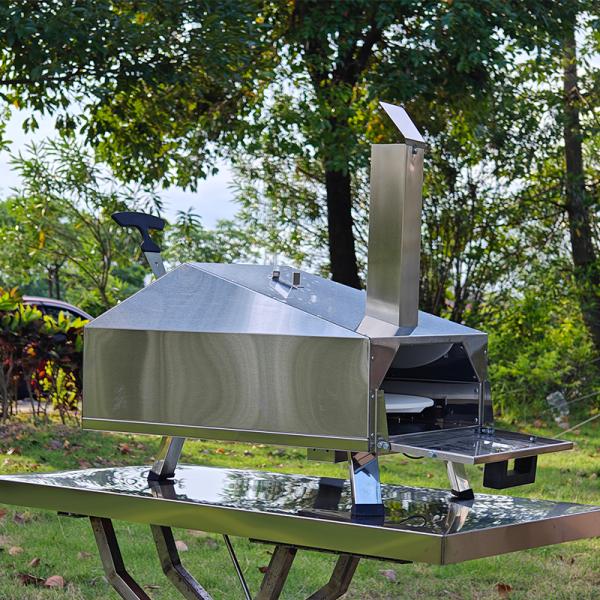 Forno de pizza de pellets de madeira de 12 polegadas com termômetro