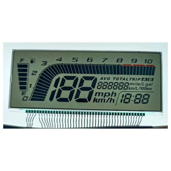 Customized size htn transflective positive segment speedometer yamaha lcd display screen panel for motor