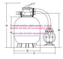 28 Inch Fiberglass Swimming Pool Sand Filters With Pump Set Filtration System White Base