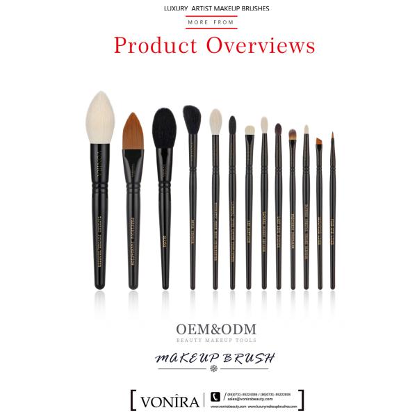 Vonira Beauty Factory Luxury 13 Pieces Natural Hair Makeup Artist Brushes Set OEM ODM OBM