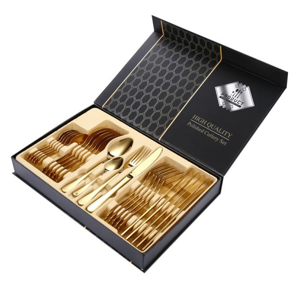 Modern Design Party Occasion Giftbox Knife Fork Spoon Set for Western Dinner