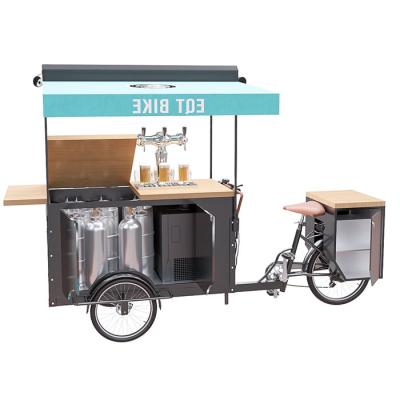 Ar elétrico o carro de refrigeração Europa do trotinette da cerveja denomina com tabela de madeira