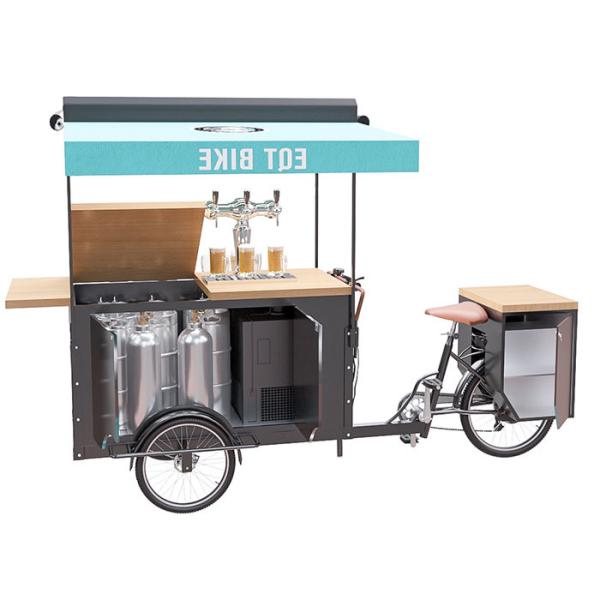 Ar elétrico o carro de refrigeração Europa do trotinette da cerveja denomina com tabela de madeira