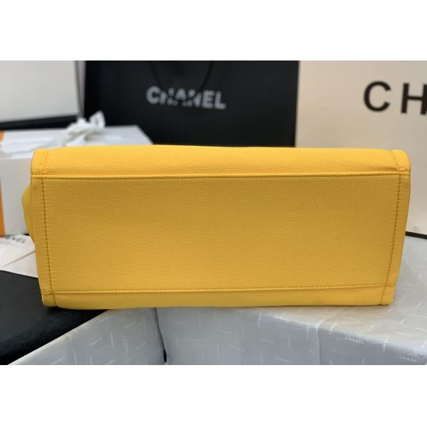 Yellow Beach Denim Luxury Canvas Bag For Travel Shopping