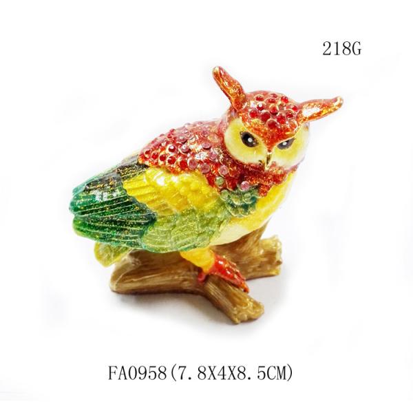 bird metal jewelry box owl bird trinket boxes owl alloy animal trinket jewelry box