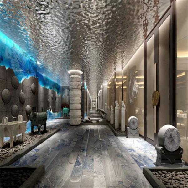 Hot sale mirror reflecting ceiling panel stainless steel water wave shaped  sheet