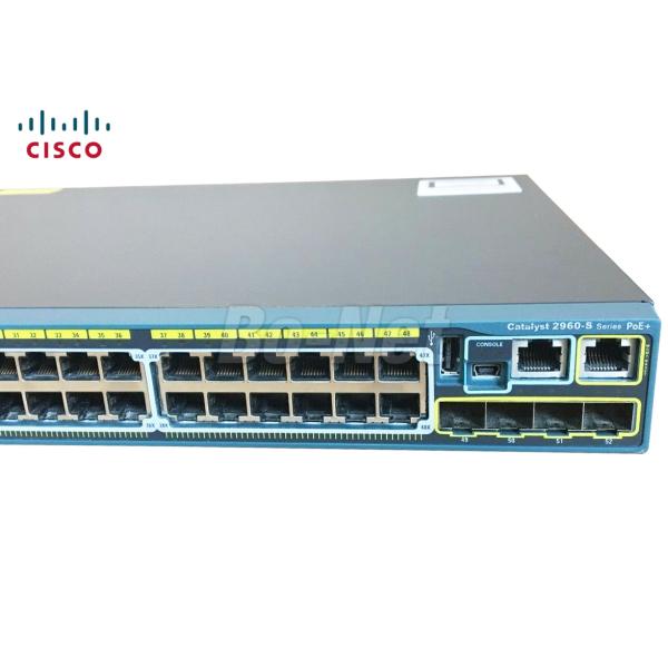 LAN Base Cisco Gigabit Switch WS-C2960S-48FPS-L 2960 48 Port POE 740W Switch