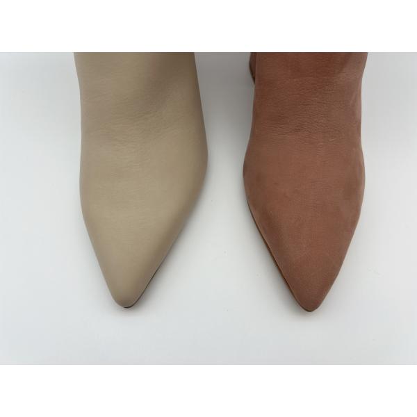 women's pointed toe ankle boots with metal YKK zipper ,soft nappa Genuine Leather Dress Boots