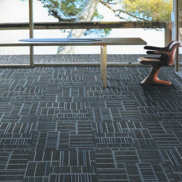 Washable 50x50cm PP Conference Room Commercial Carpet Tile with Pile Weight 520g/sqm