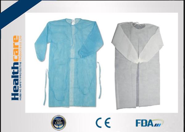 O hospital descartável não tecido dos vestidos de pingamento esfrega com anti sangue do punho elástico