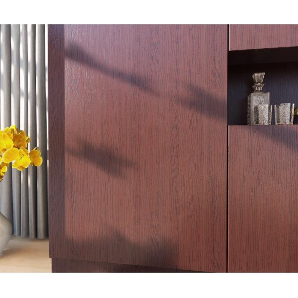 Film autoadhésif à grains de bois très brillants en PVC pour la rénovation de meubles