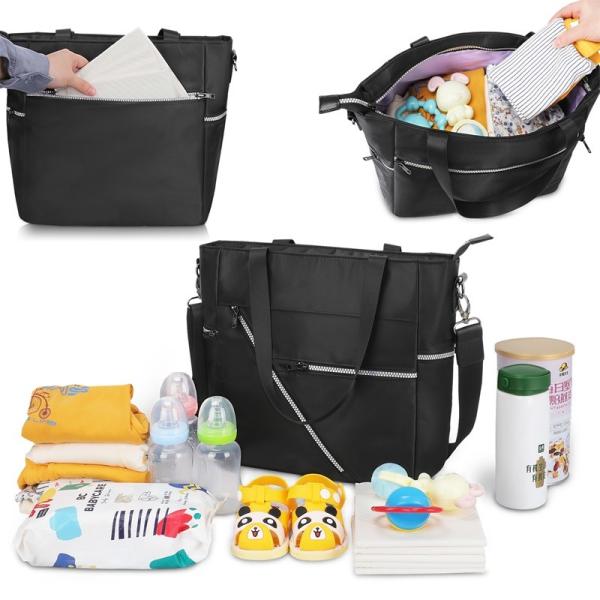Bolso de pañales para bebés de nylon, mochila y toque aislado grande 11x5x11