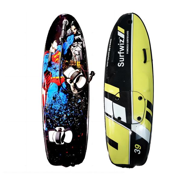 Black Carbon Fibre BluePenguin Electric/Fuel Surfboard 110cc Two-Stroke Engine 19kg