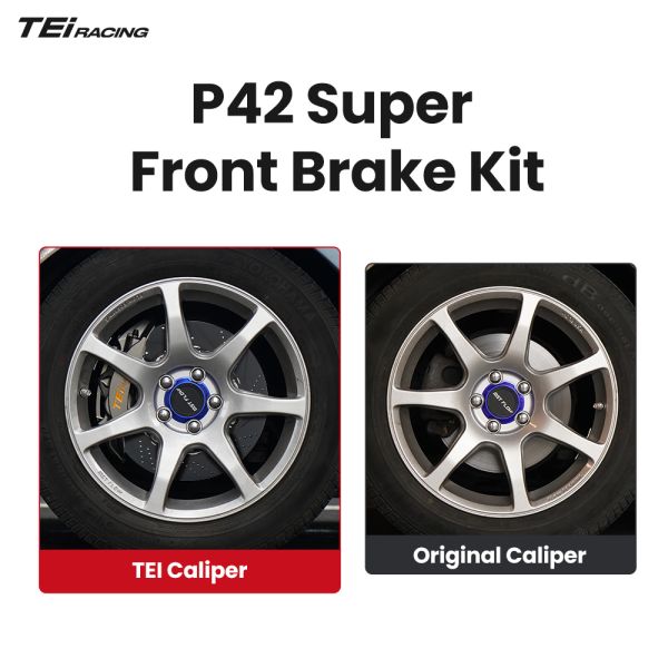 TEI P42 Super Brake Caliper Kit 296x24mm Disc Rotor 4 Pot Big Brake Kit for MITSUBISHI LANCER 2000-2019 16Inch Wheel