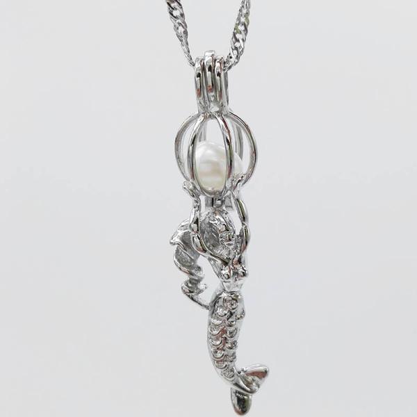 Silver Plated Skull Ghost Pearl Cage Bead Cage Pendant Essential Oil Diffuser Lockets Jewelry