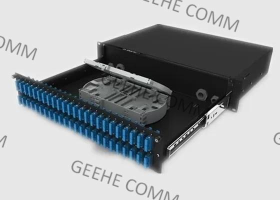 Tableau de connexions optique gauche de fibre du bâti 2U 48 de mur d'adaptateur de Sc