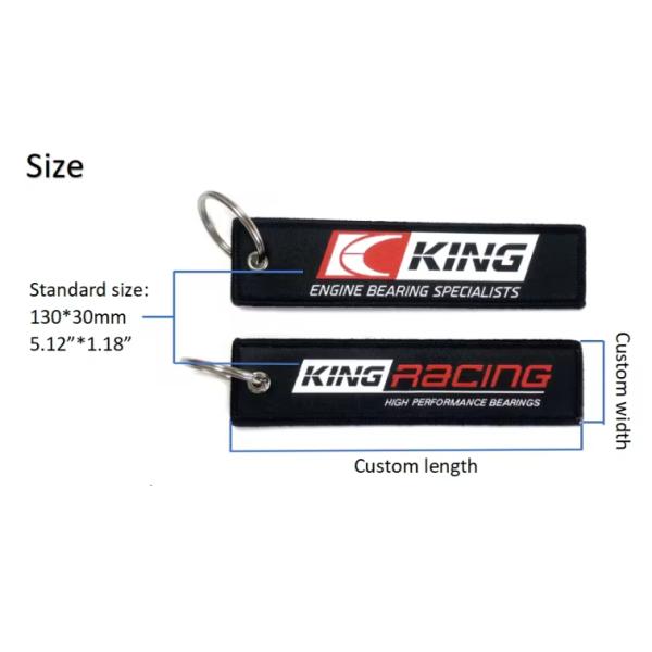 Custom Woven Logo Embroidered Keyring Jet Tag for Motorcycle Car Anime