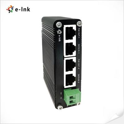 Fonte de alimentação industrial do ponto de entrada do trilho do RUÍDO do gigabit 802.3at dos portos do adaptador do injetor do ponto de entrada 2