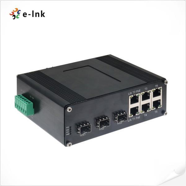 Industrial POE Switch 6 PoE 3 SFP IEEE 802.3at Din Rail Mounted