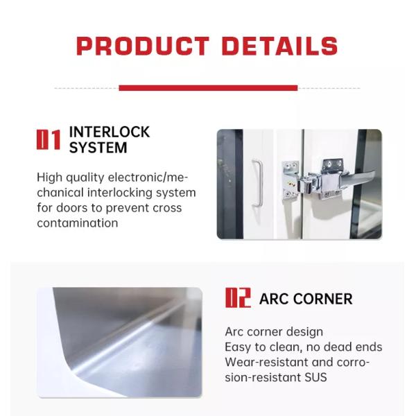 Окно 220v50hz Чистая комната проходит через коробку из нержавеющей стали