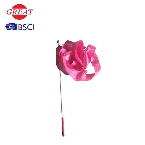 4m Rhythmic Gymnastics Ribbon With Sticker , Silk Rhythmic Gymnastics Ribbon