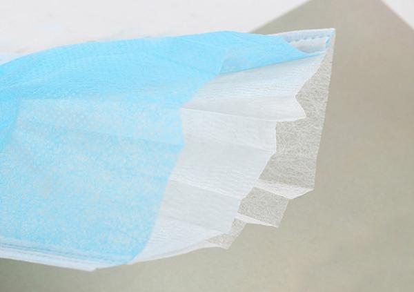 Blue 3 Ply Disposable Face Mask , Disposable Mouth Mask With Nose Clip