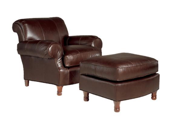 High End  Bedroom Brown Leisure Chair Ottoman High Elasticity Sponge