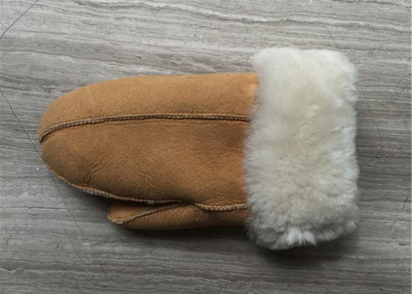 Luvas as mais mornas feitos à mão da pele de carneiro para senhoras com tamanho 5 - 6cm do punho