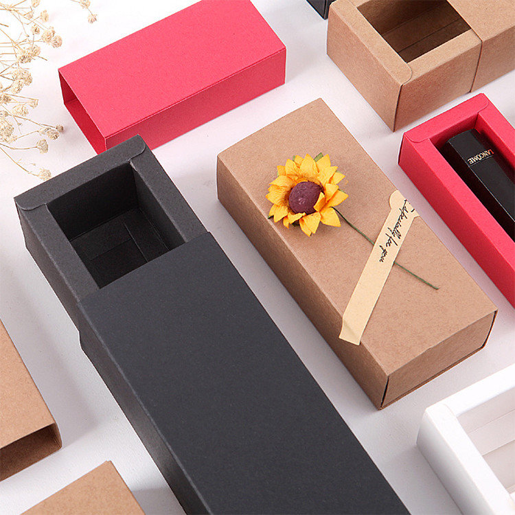 CMYK Custom Logo Candy Gift Packaging Brown Drawer Kraft Paper Box For Festival Token (Комплектный логотип для ювелирных подарков) Браунный ящик из крафт-бумаги для символа фестиваля