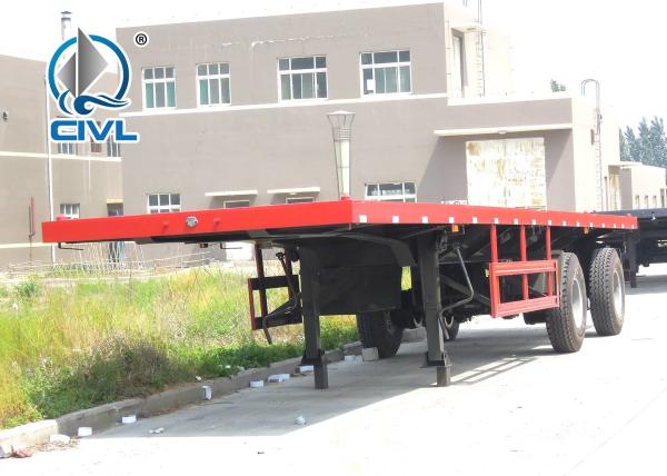Flatbed Transport Semi Trailer Trucks 2 Axle Four Double Container Trailer