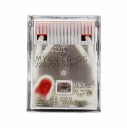 Relais d'alimentation miniature, 4 pôles, contact unique, bornes branchables, circuit CR intégré pour l'absorption des surtensions par bobine, avec op