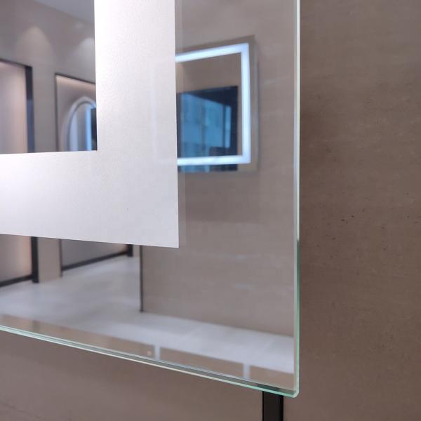 Espelho LED retangular para decoração de casa e salão Chassis resistente à ferrugem Design sem quadro