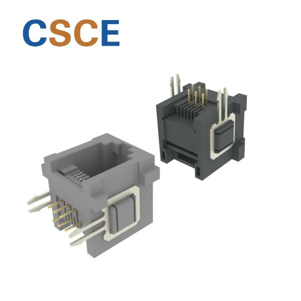 Right Angle RJ11 Shielded Connector , Single Telephone Keystone Jack With Hook