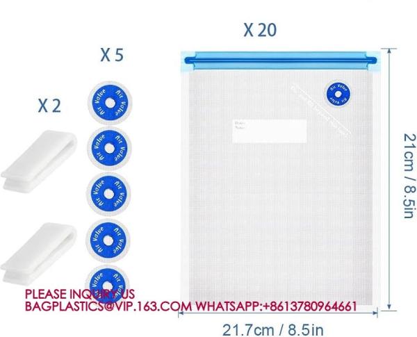 Reusable Bio Vacuum Sealer Bags, Food Storage Bags, Vacuum Zipper Bags Food Sealer Bags