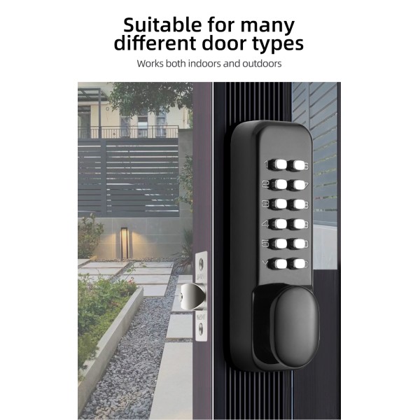 Second Generation Rotary Handle Double-sided Password Keyless Mechanical Digital Security Code Door Lock