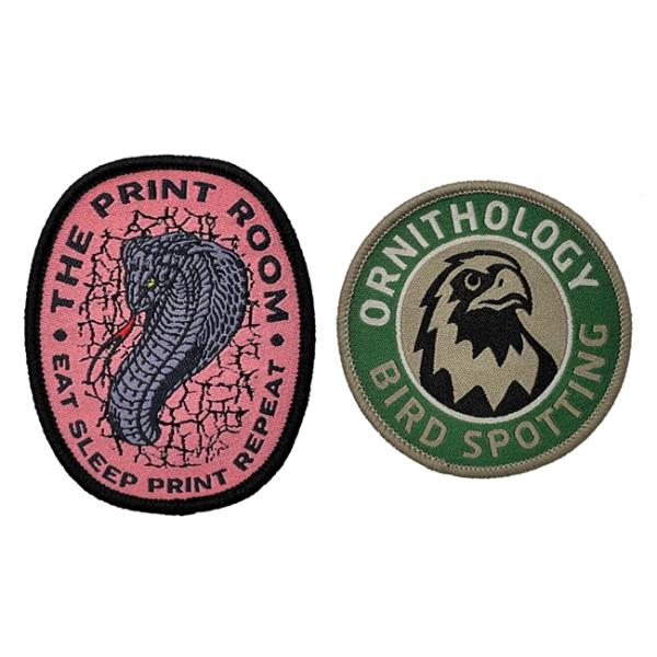 Корка и ручка собственной личности заплаты границы Merrow изготовленные на заказ сплетенные слипчивые вышили заплатам