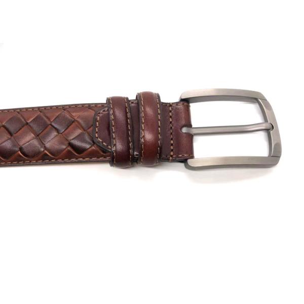 4.0CM Genuine Leather Casual Belts For Men Classic Pin Buckle / Knitted Leather Belt