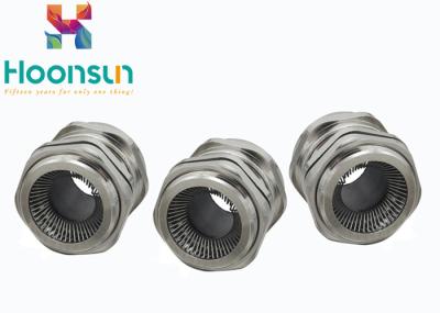 Water Proof Nickel Plated Brass EMC Cable Gland , Shielded Cable Gland With EMC Spring
