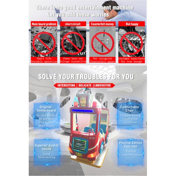 English Version Fire Truck Kiddy Ride Machine Children Swing Car