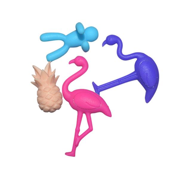 O vidro de vinho animal do silicone da forma do teste padrão encanta o logotipo personalizado amigável de Eco