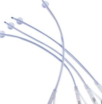 Surgical Urination Silicone Foley Catheter 2 Way Smooth Soft Radiopaque Line